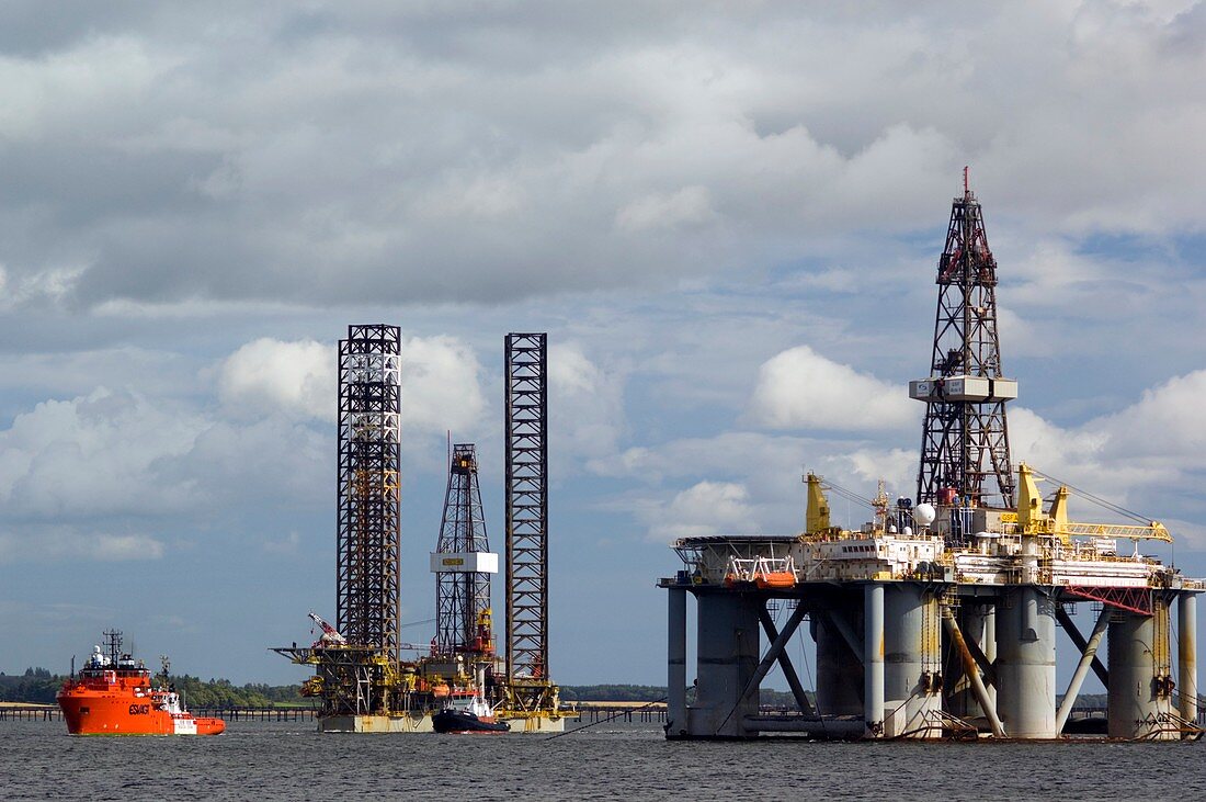 Oil drilling rigs,North Sea