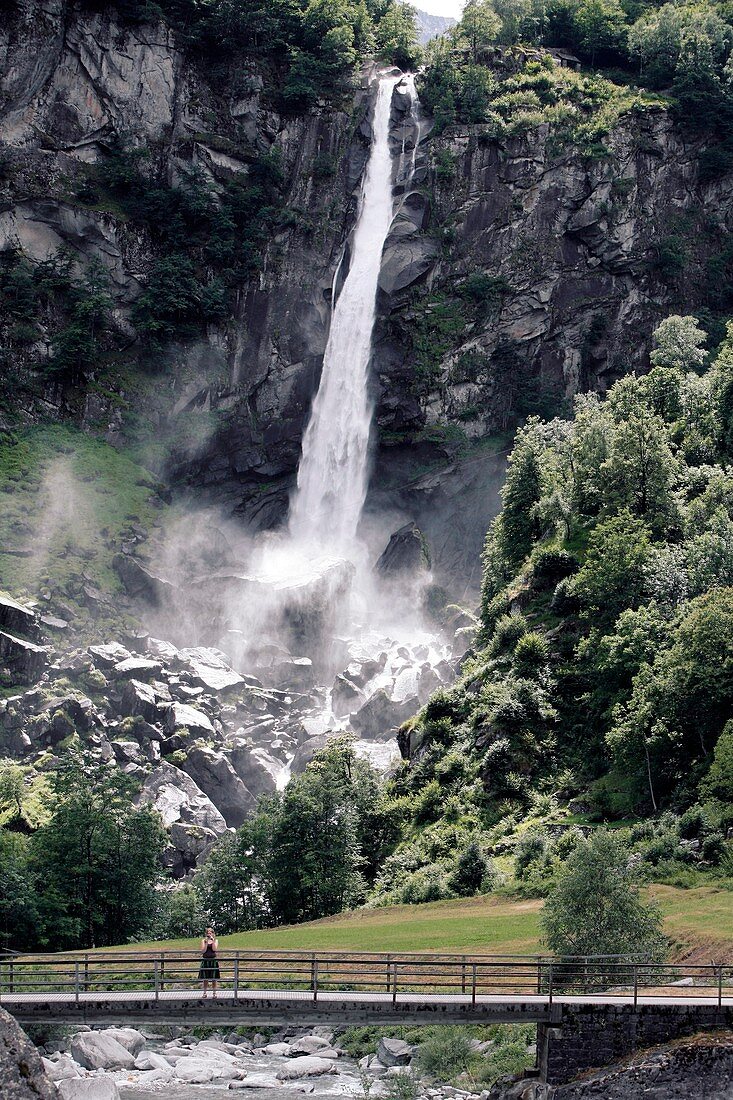 Alpine waterfall,Switzerland