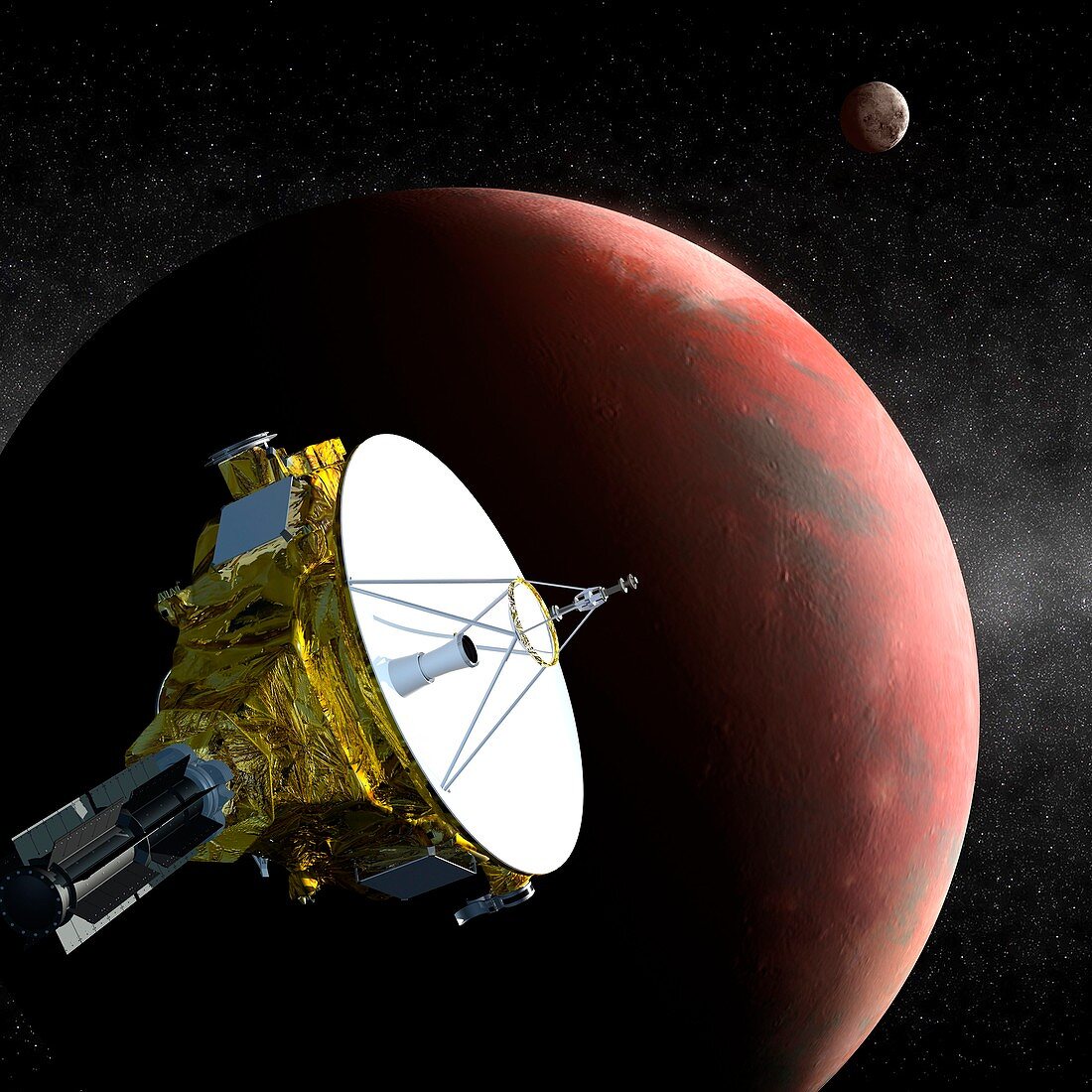 New Horizons spacecraft at Pluto,artwork