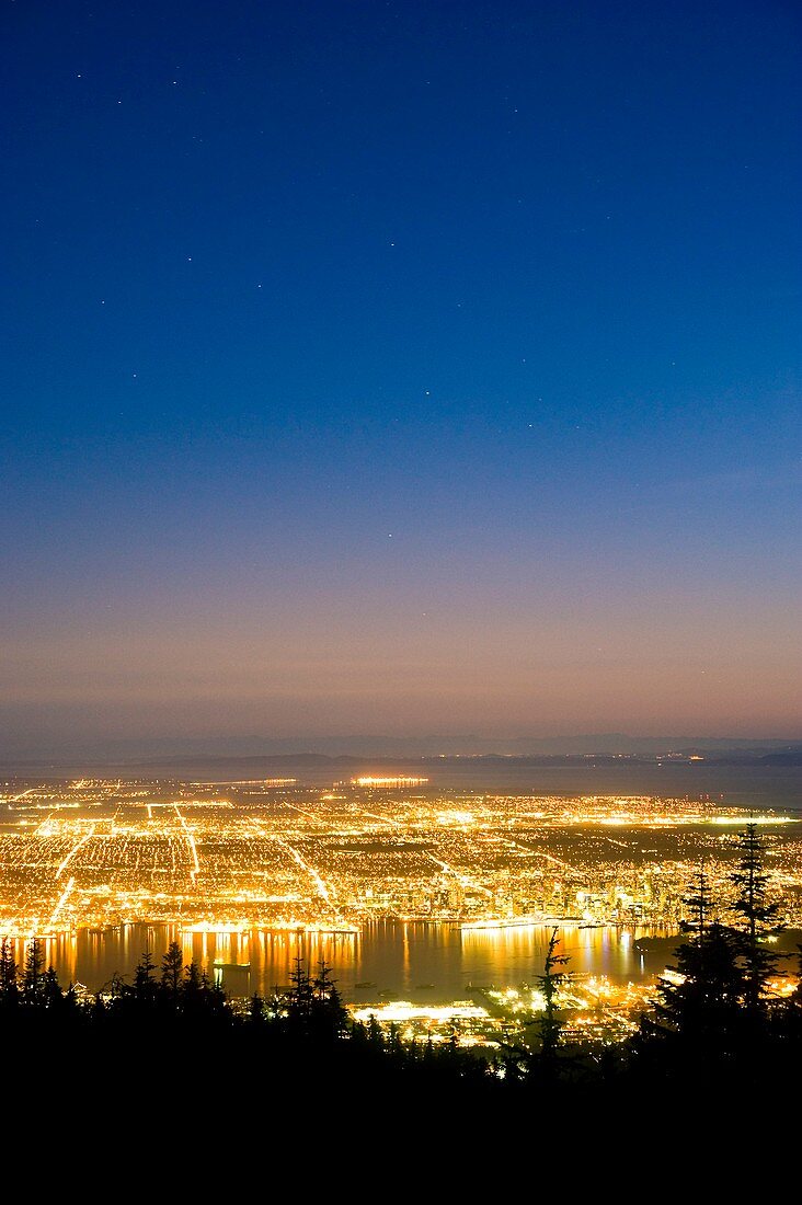 Vancouver at night,time-exposure image