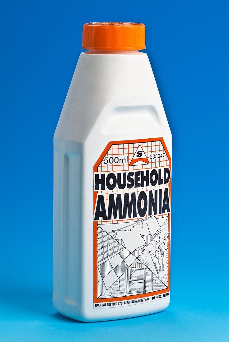 Bottle of household ammonia