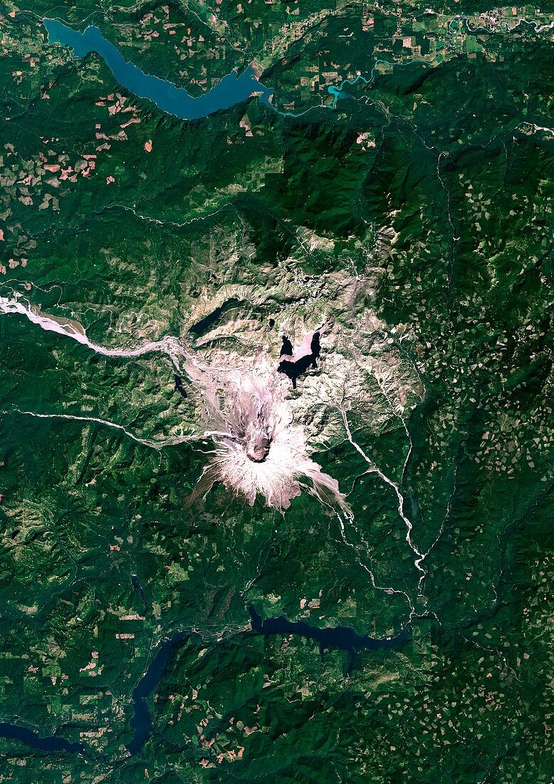 Mount St Helens volcano,satellite image