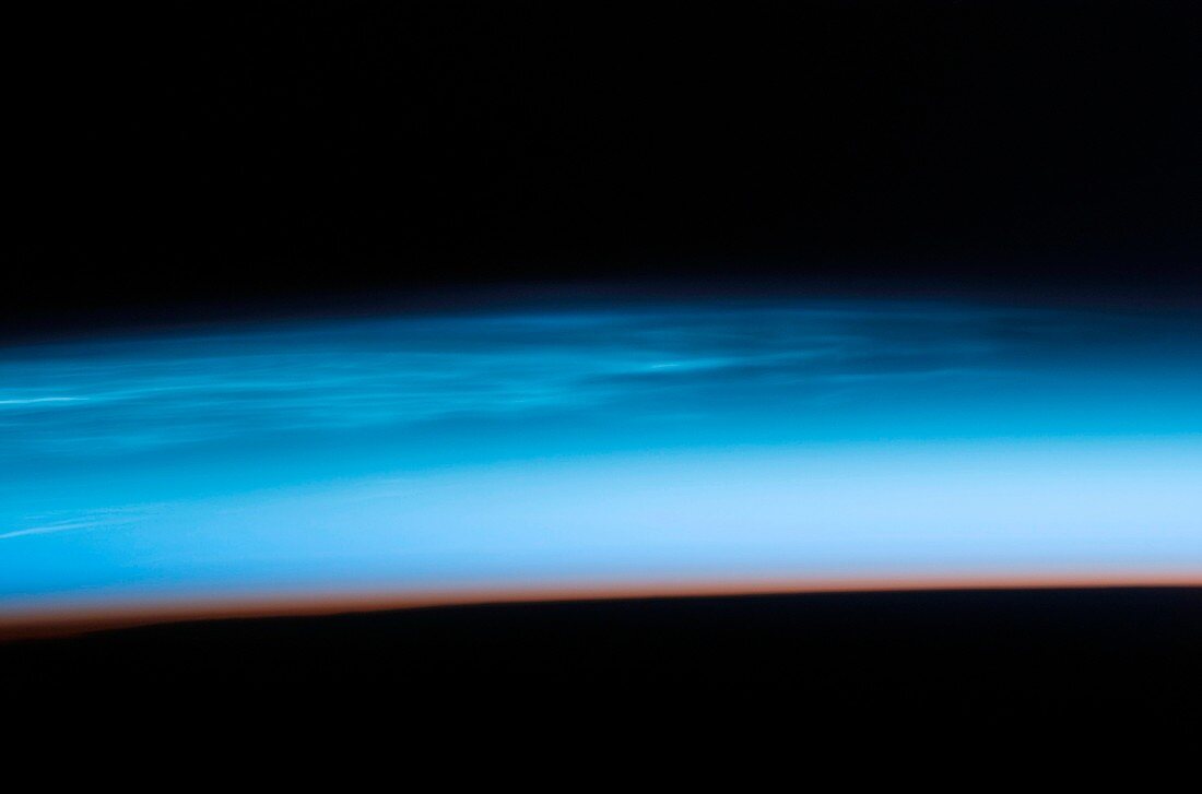 Noctilucent clouds,space shuttle image