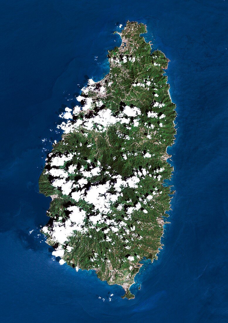Saint Lucia,Caribbean,satellite image