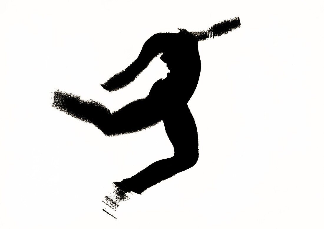 Abstract human figure leaping