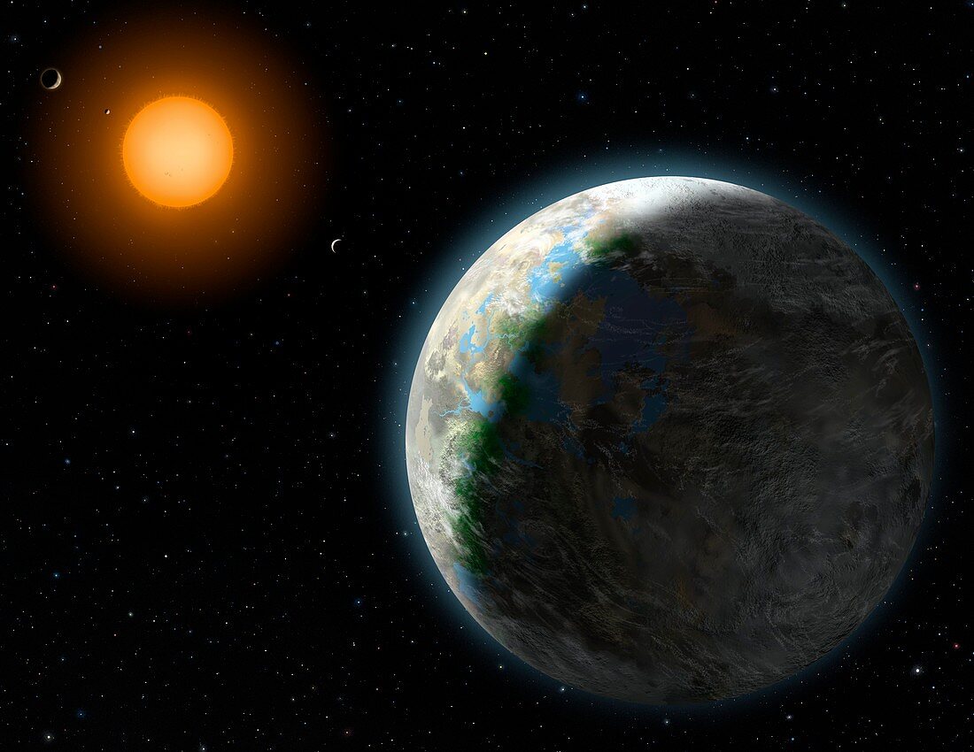 Gliese 581 g extrasolar planet,artwork