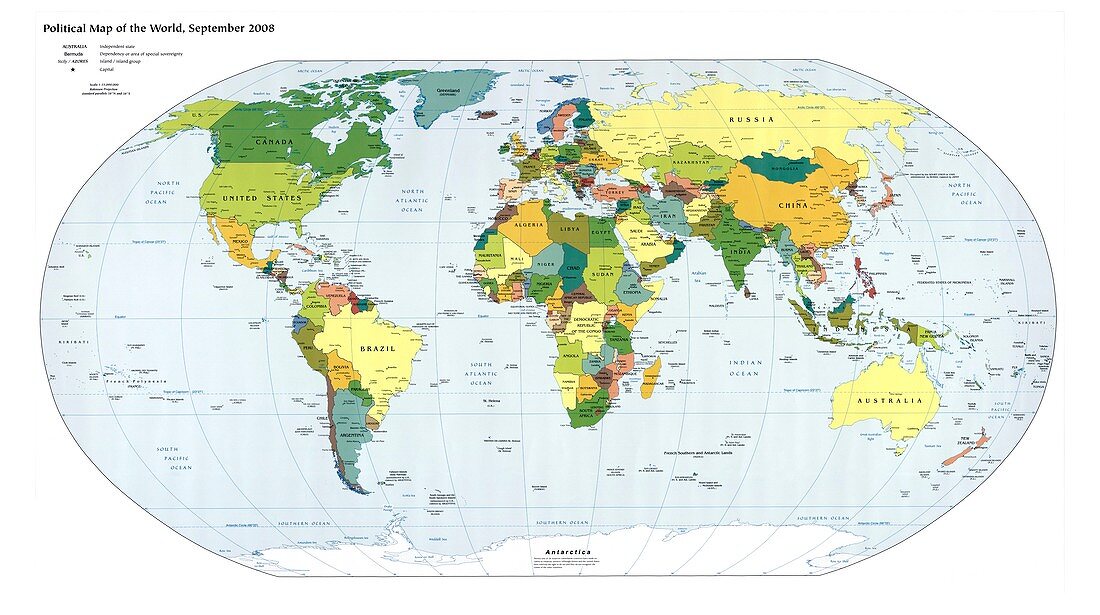 Political map of the world,2008