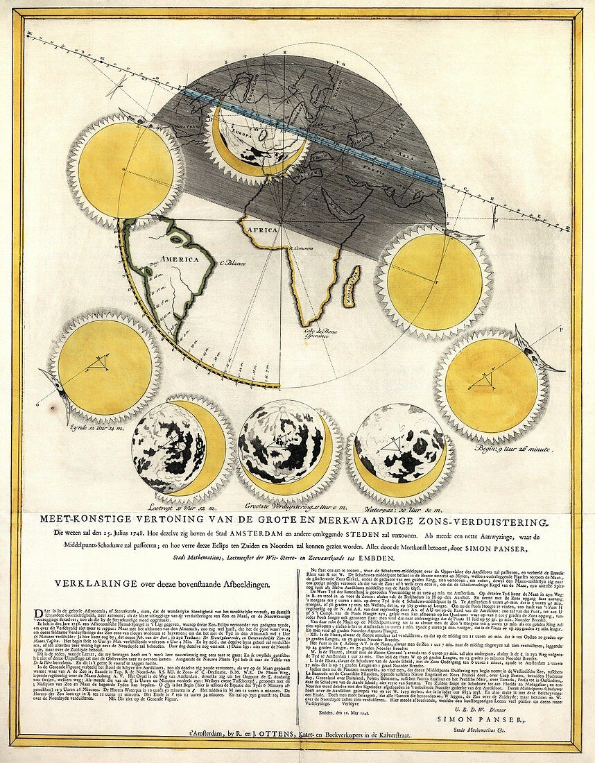 Historical artwork of a solar eclipse