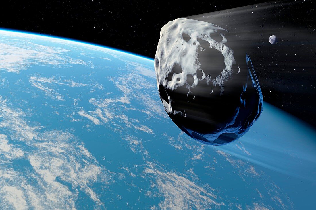 Asteroid approaching Earth,artwork