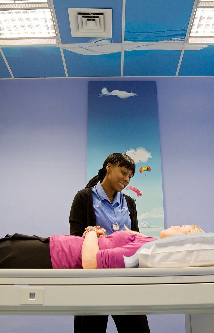 Nurse comforting patient