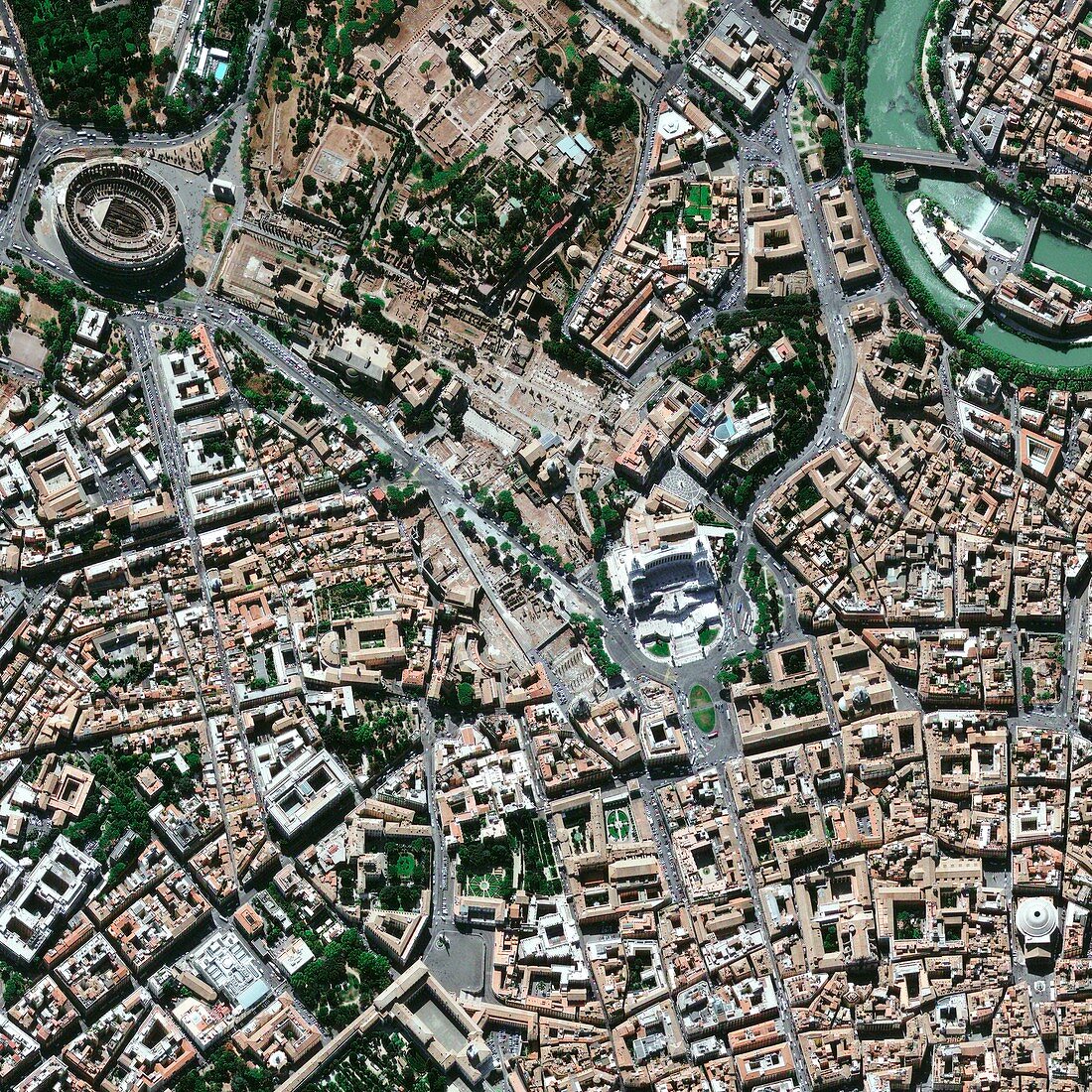 Central Rome,satellite image