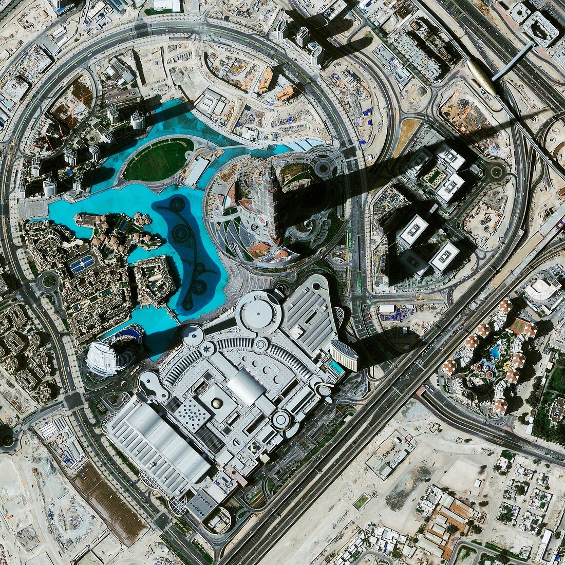 Burj Khalifa,Dubai,satellite image