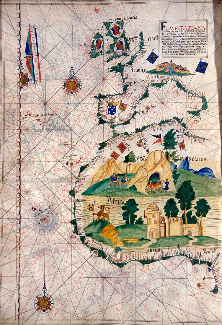Portuguese sea chart,16th century