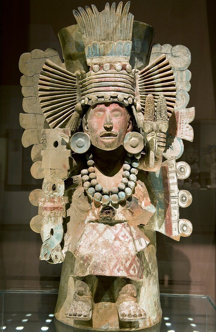 Mayan maize god statue