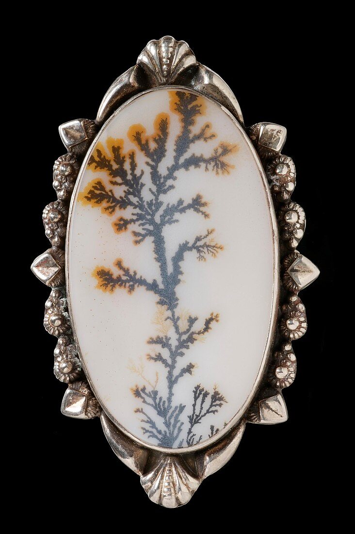 Mounted India dendritic agate