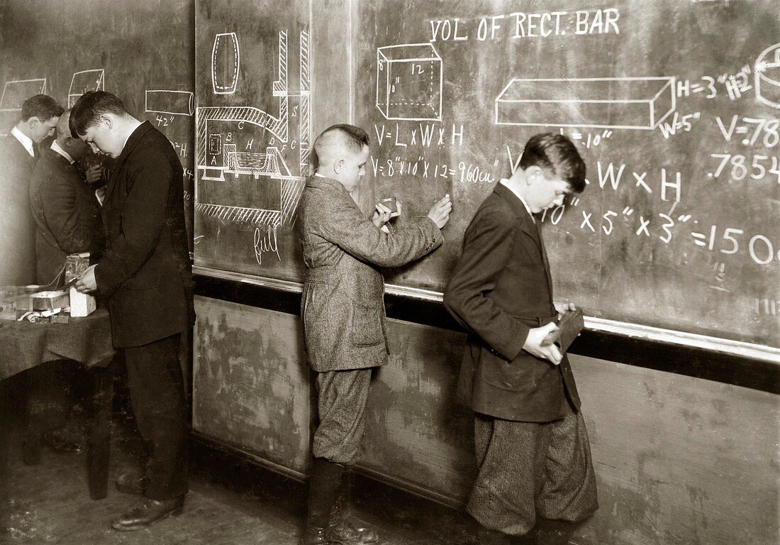 Early 20th Century maths class
