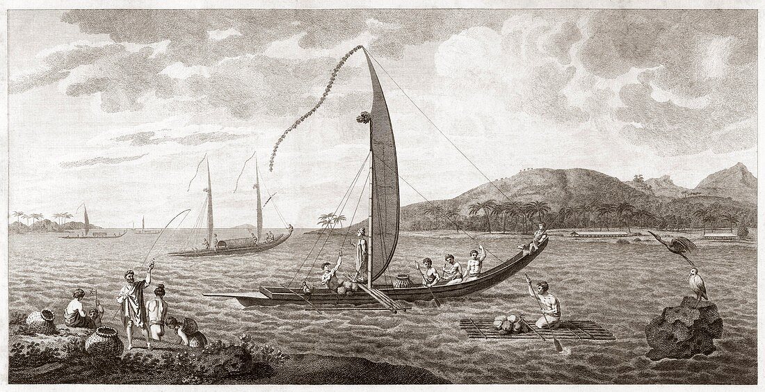 Tahiti seen from the sea,18th century