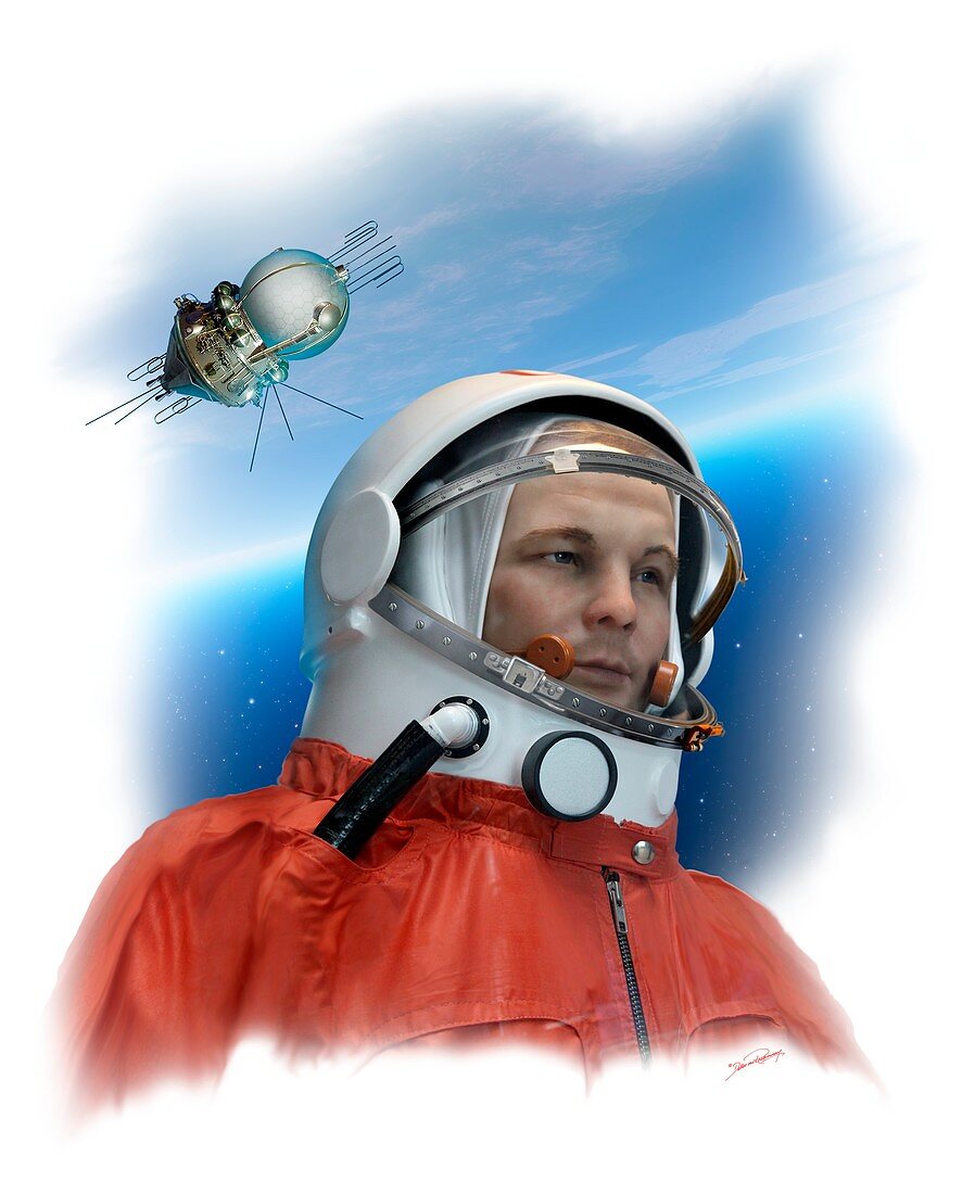 Yuri Gagarin,Soviet cosmonaut,artwork