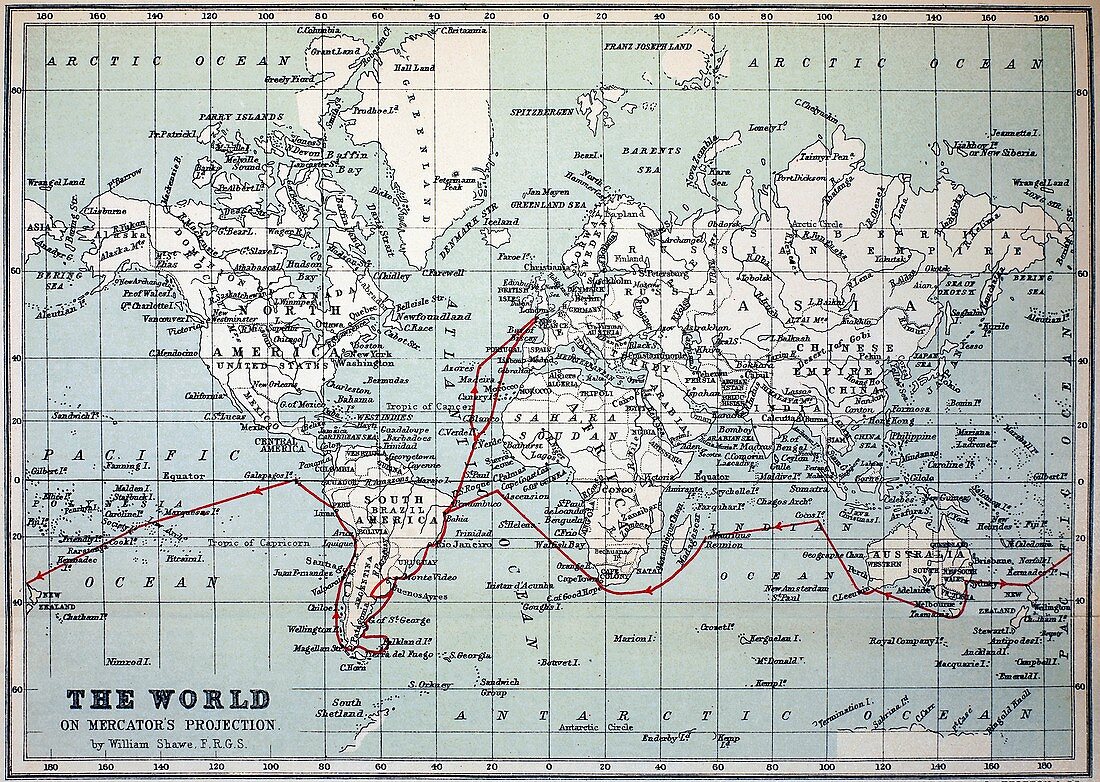 Map2 Darwin's Beagle Voyage South America