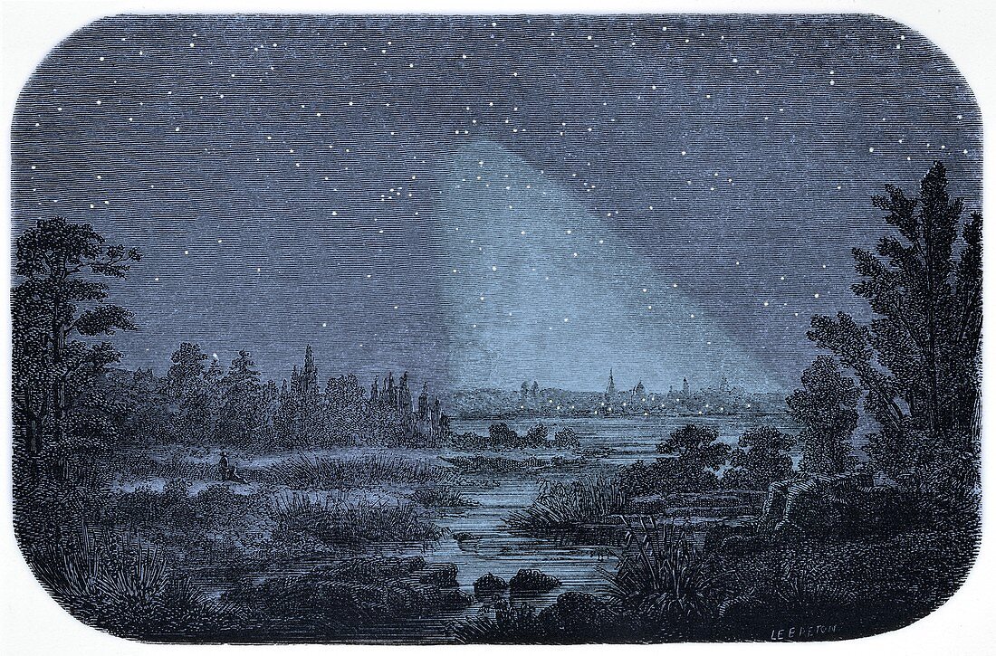 Zodiacal Light. 19th century engraving