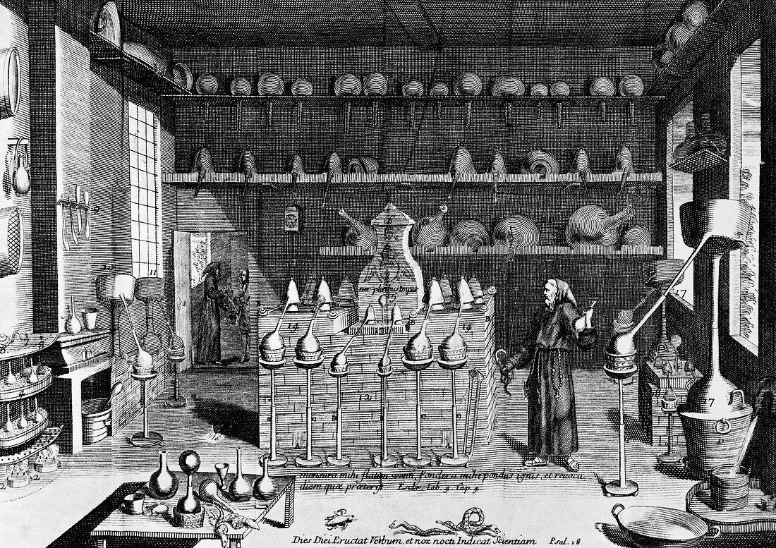 Pharmacological laboratory,17th century