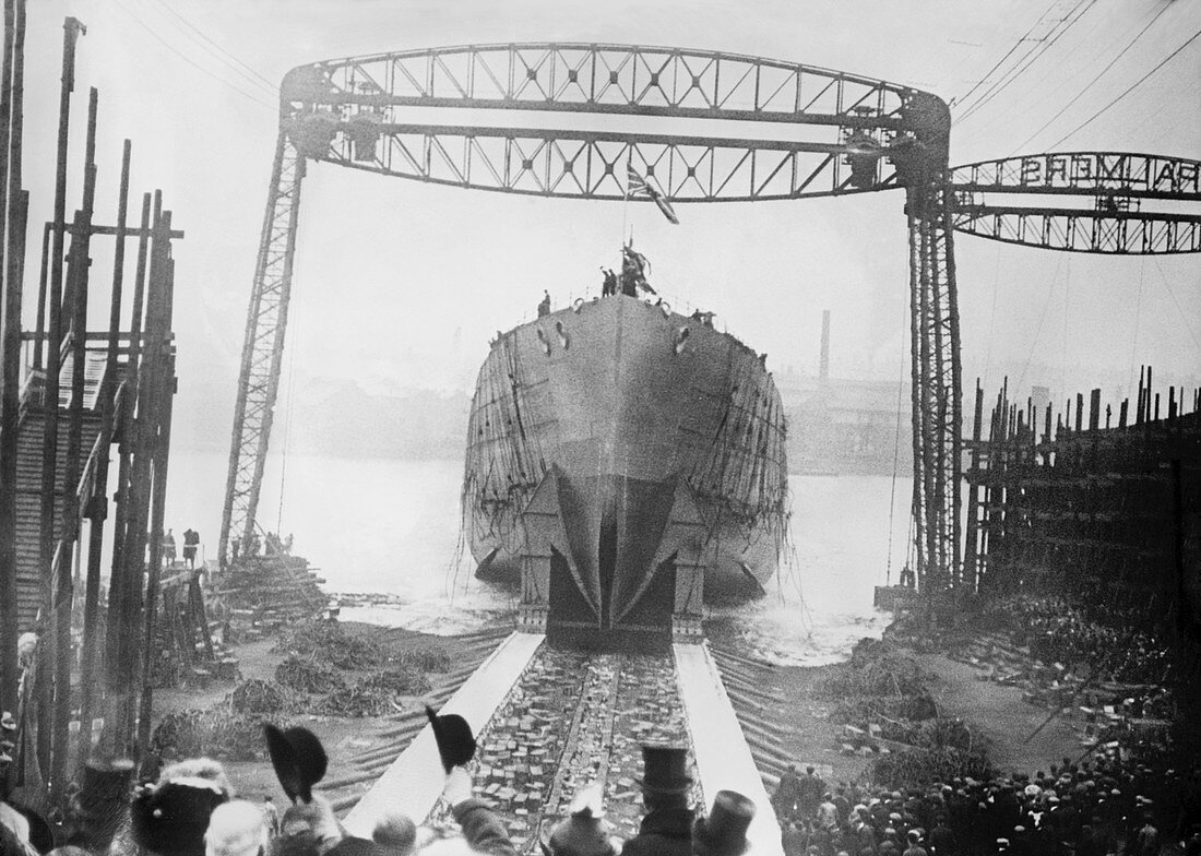 Launch of HMS Queen Mary,1912