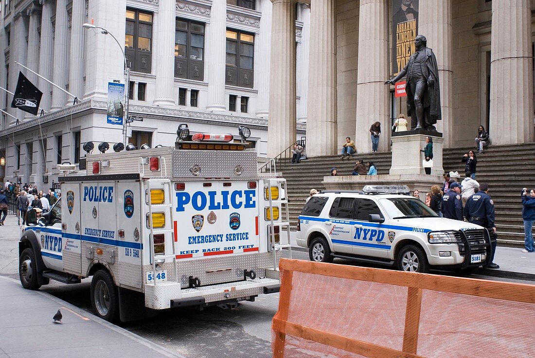 Police on Wall Street,New York