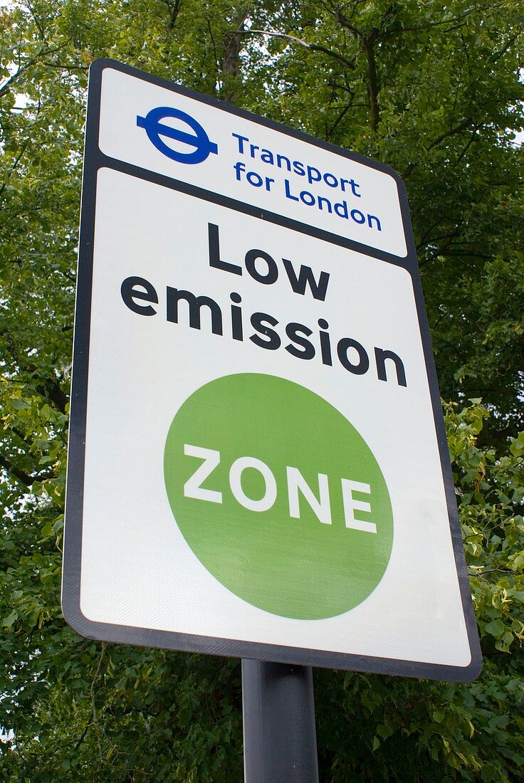 Low emission zone sign in Essex,UK