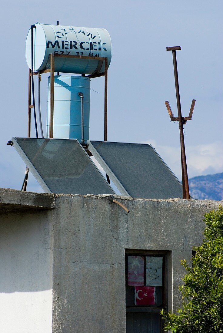 Solar water heating system in Turkey