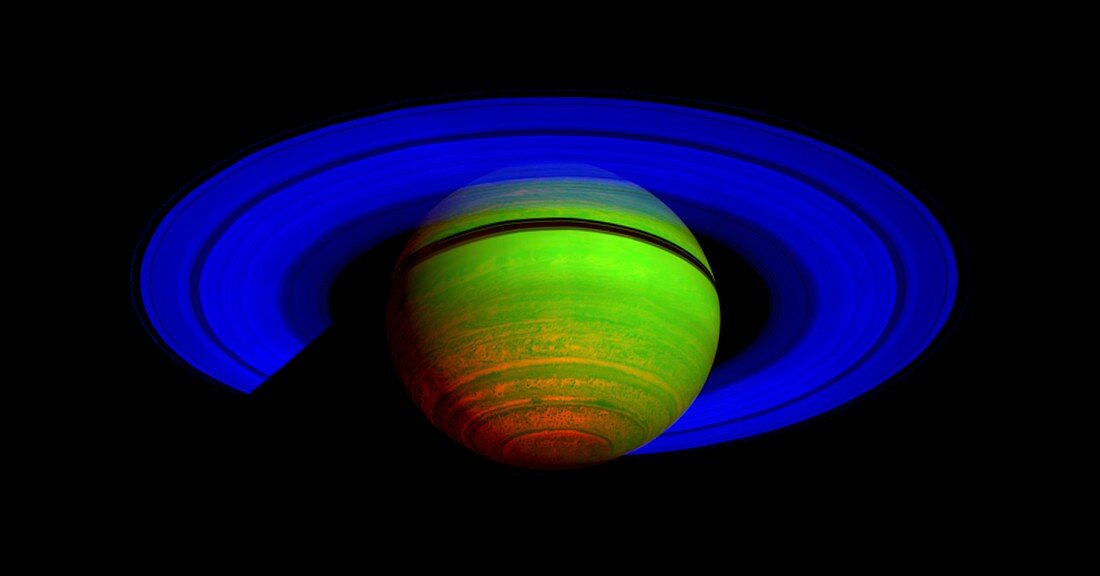 Saturn,infrared Cassini image