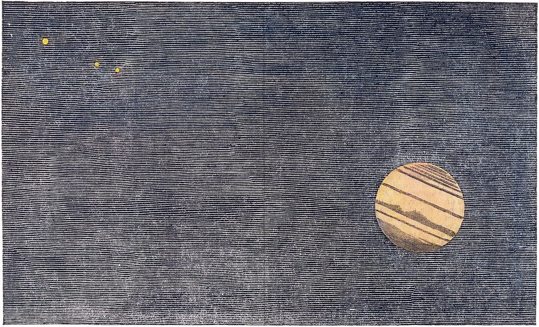 Jupiter and satellites,1843
