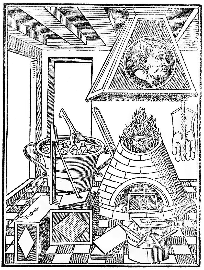 16th Century metallurgy workshop,artwork