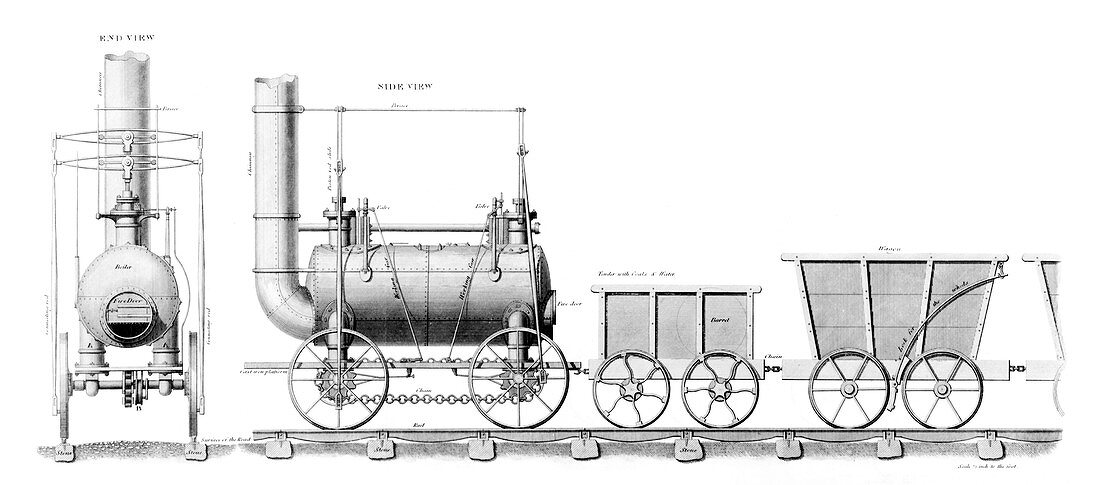 Stephenson's locomotive,artwork