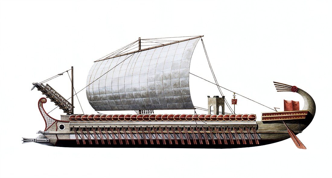 Ancient Carthaginian warship,artwork