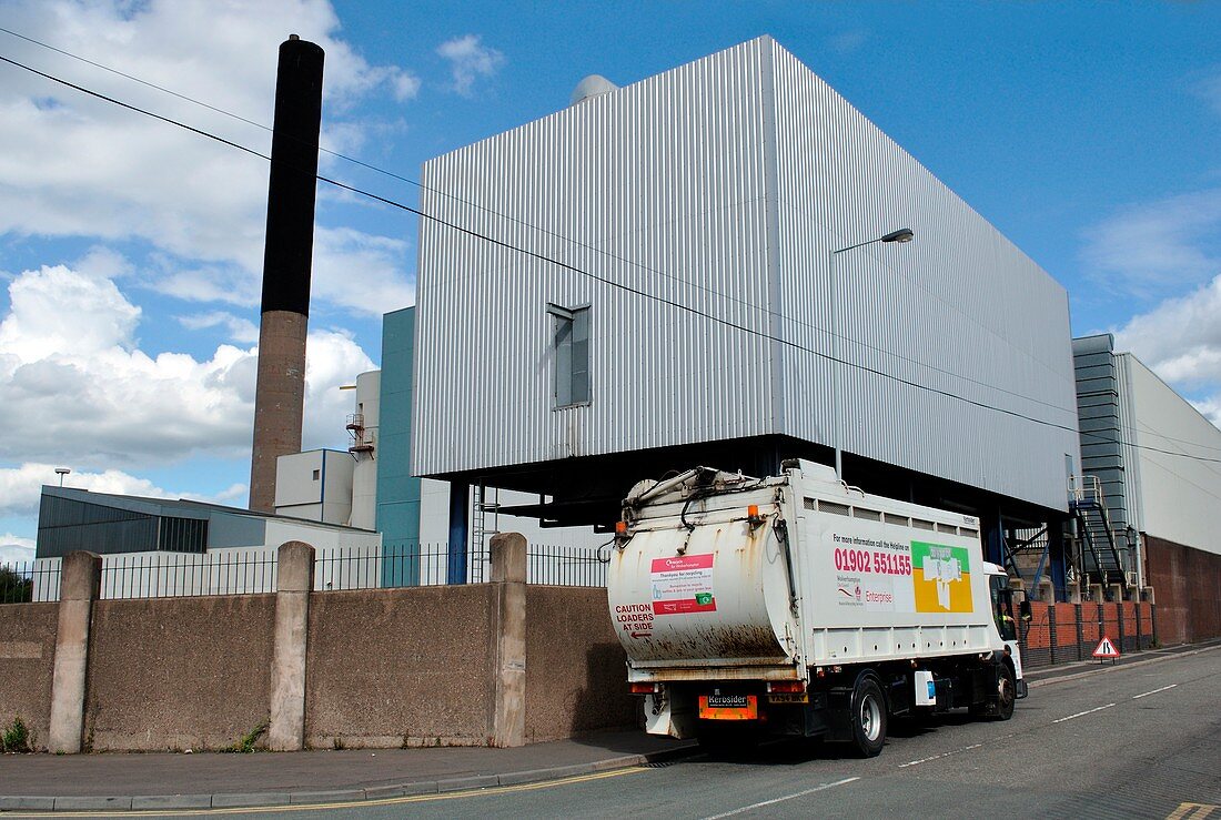 Waste incinerator lorry
