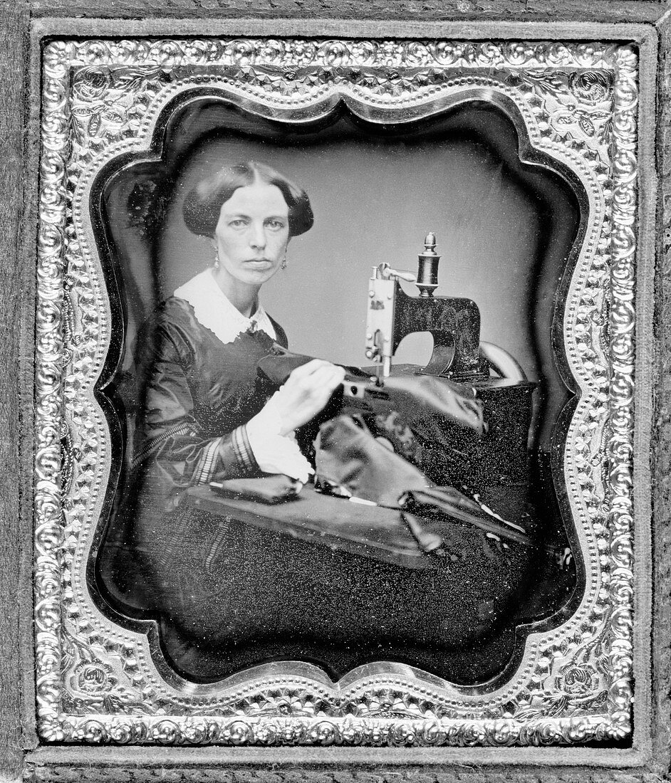 19th Century seamstress,historical image