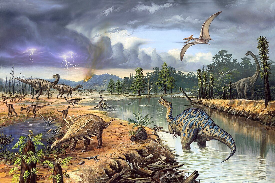 Early Cretaceous life,artwork