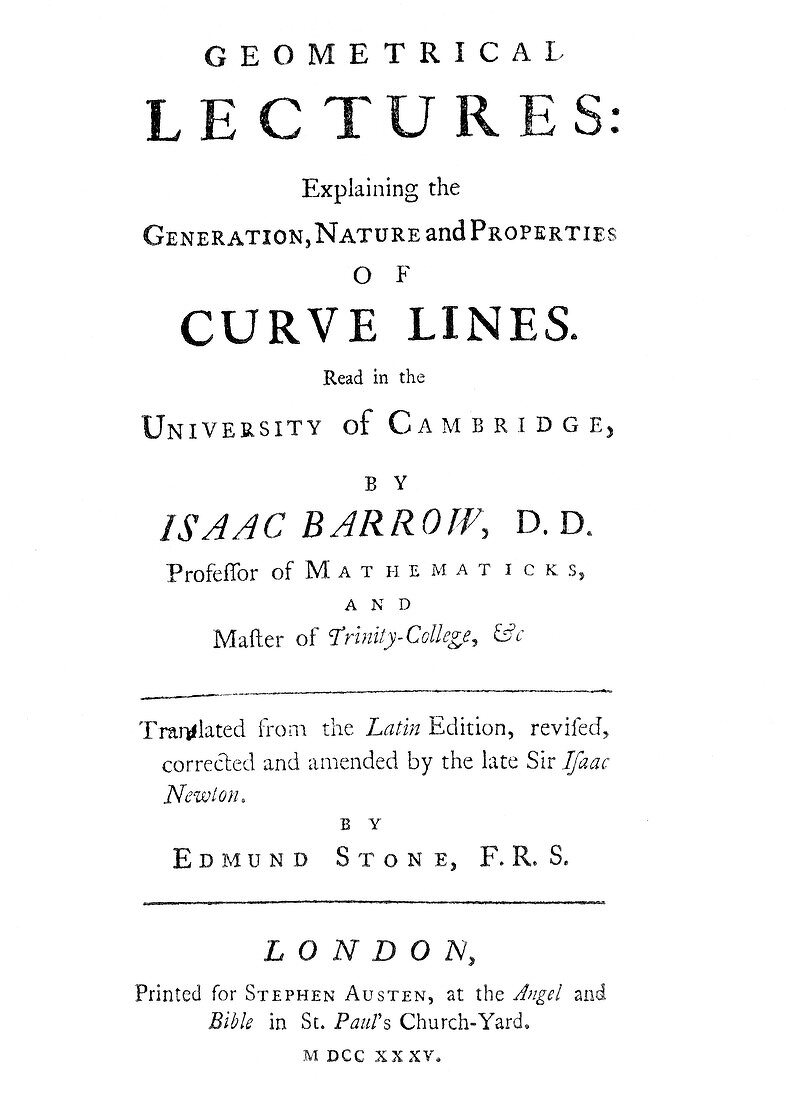 Barrow's Geometrical Lectures,1735