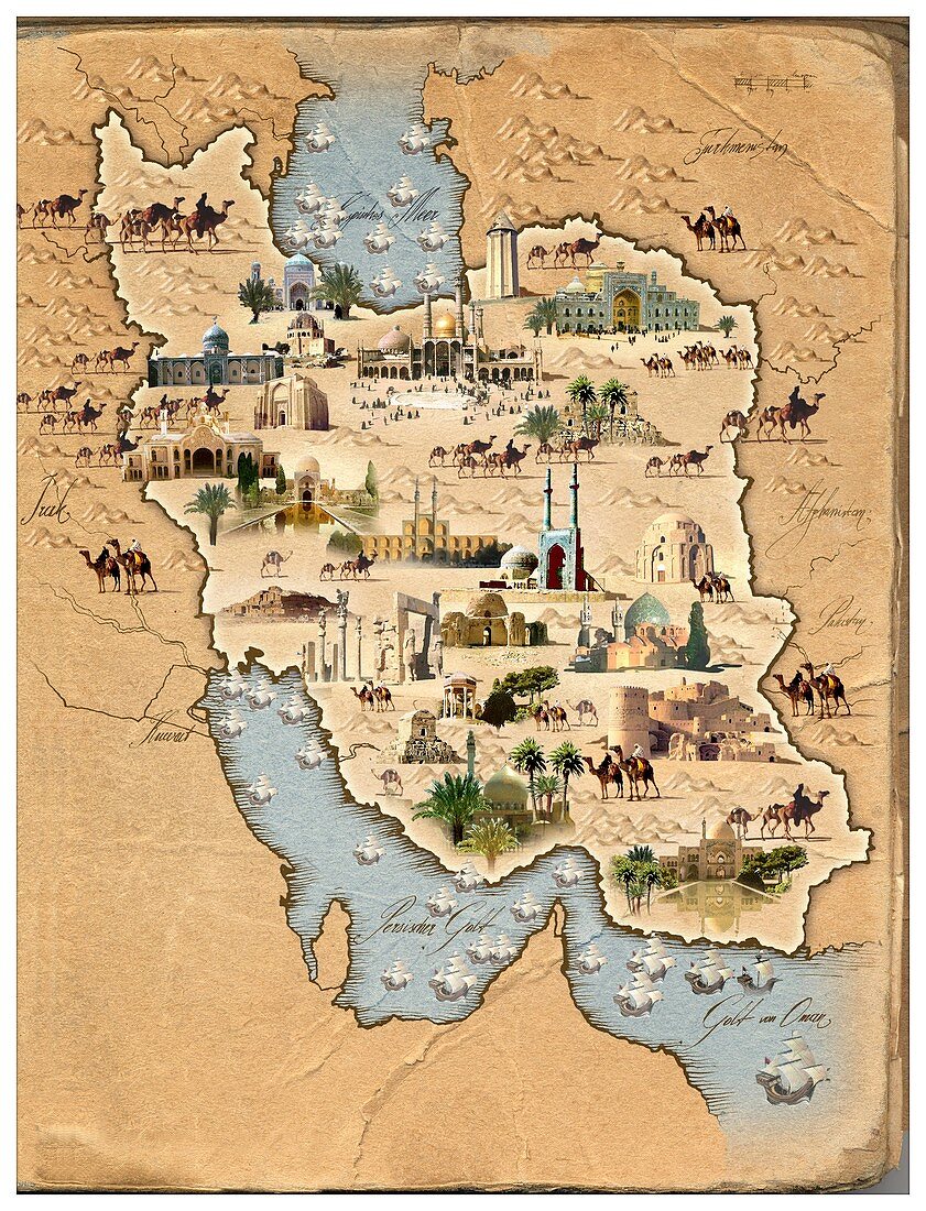 Iran,pictorial map