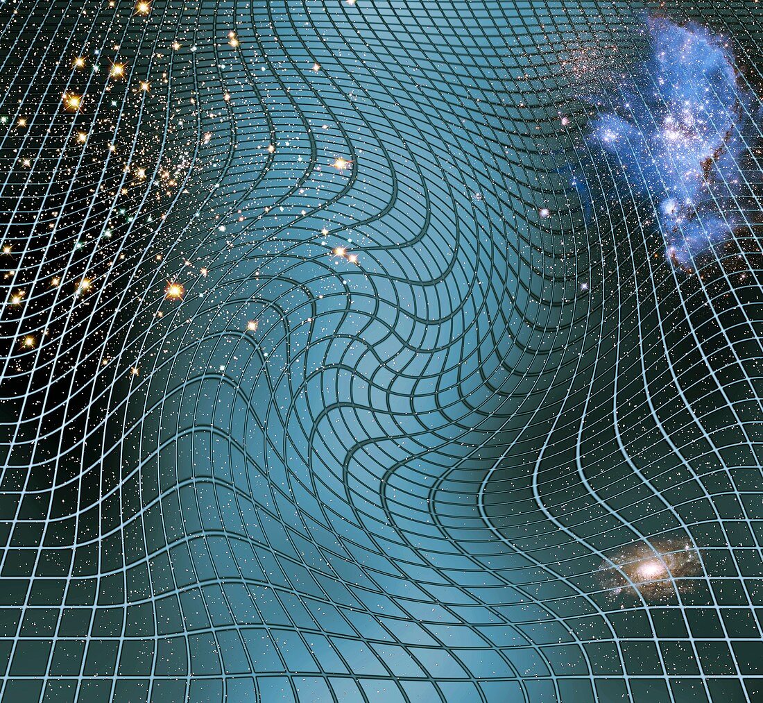 Gravity waves in space-time,artwork