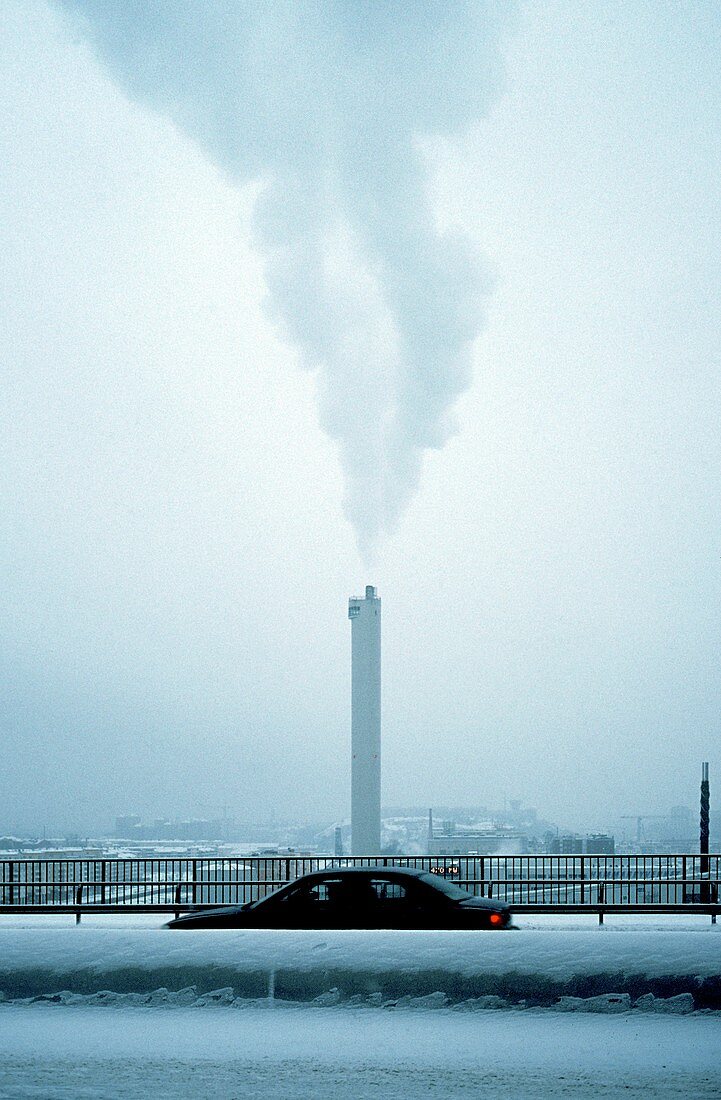 Power station in winter