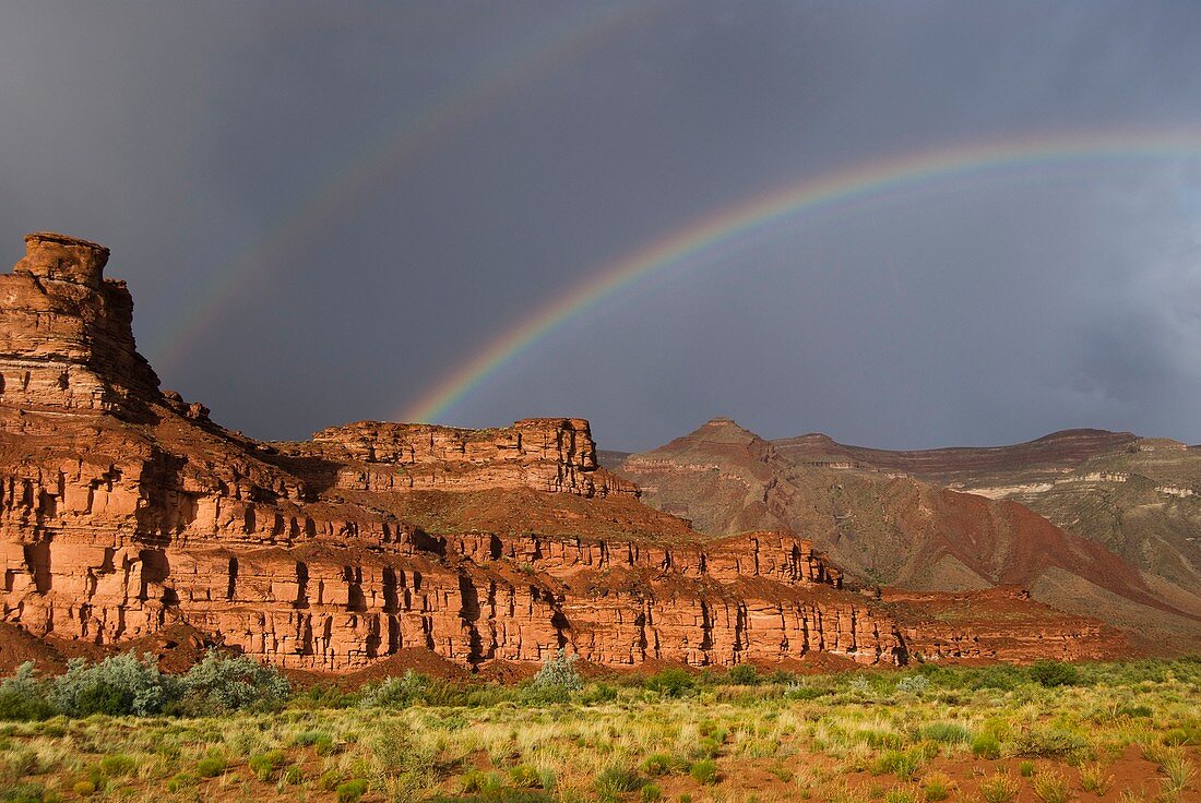 Sandstone Mesas with Rainbow,Utah
