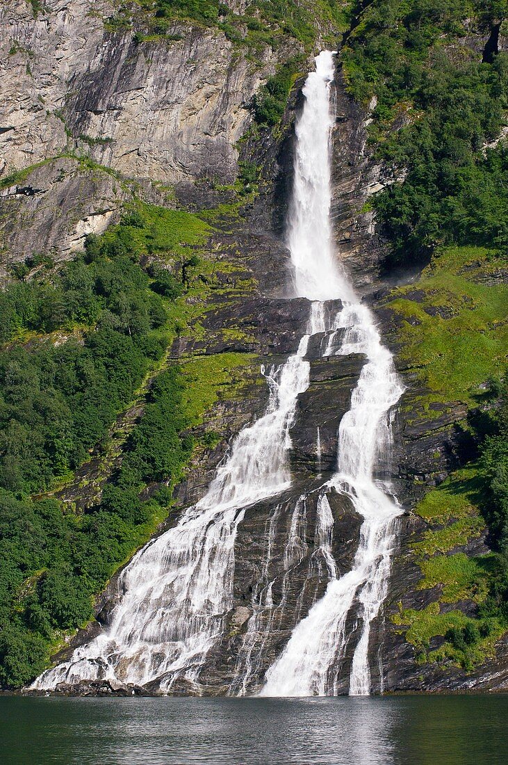 Waterfall in a fjord,Norway