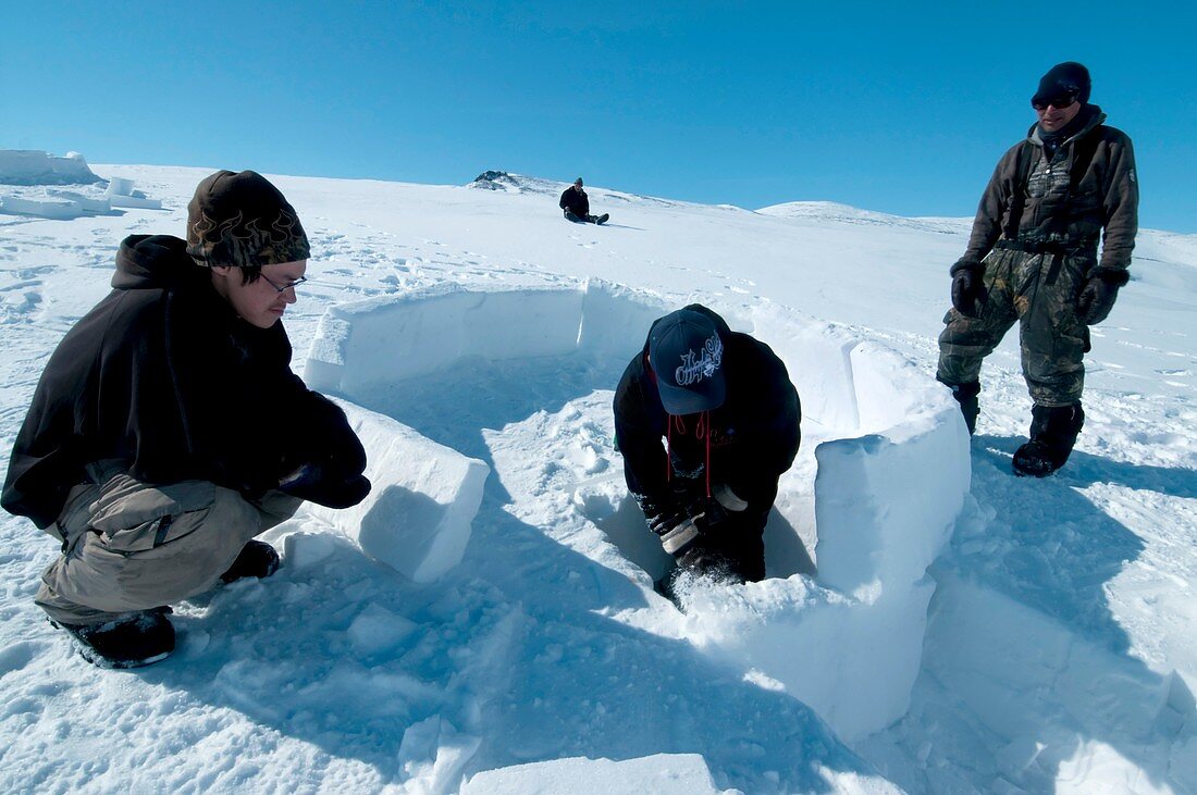 Igloo building,arctic