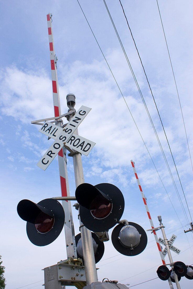 American railroad crossing