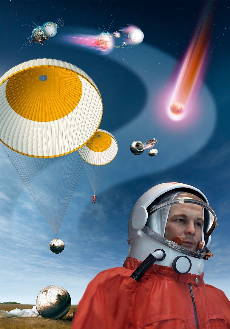Yuri Gagarin's landing,artwork