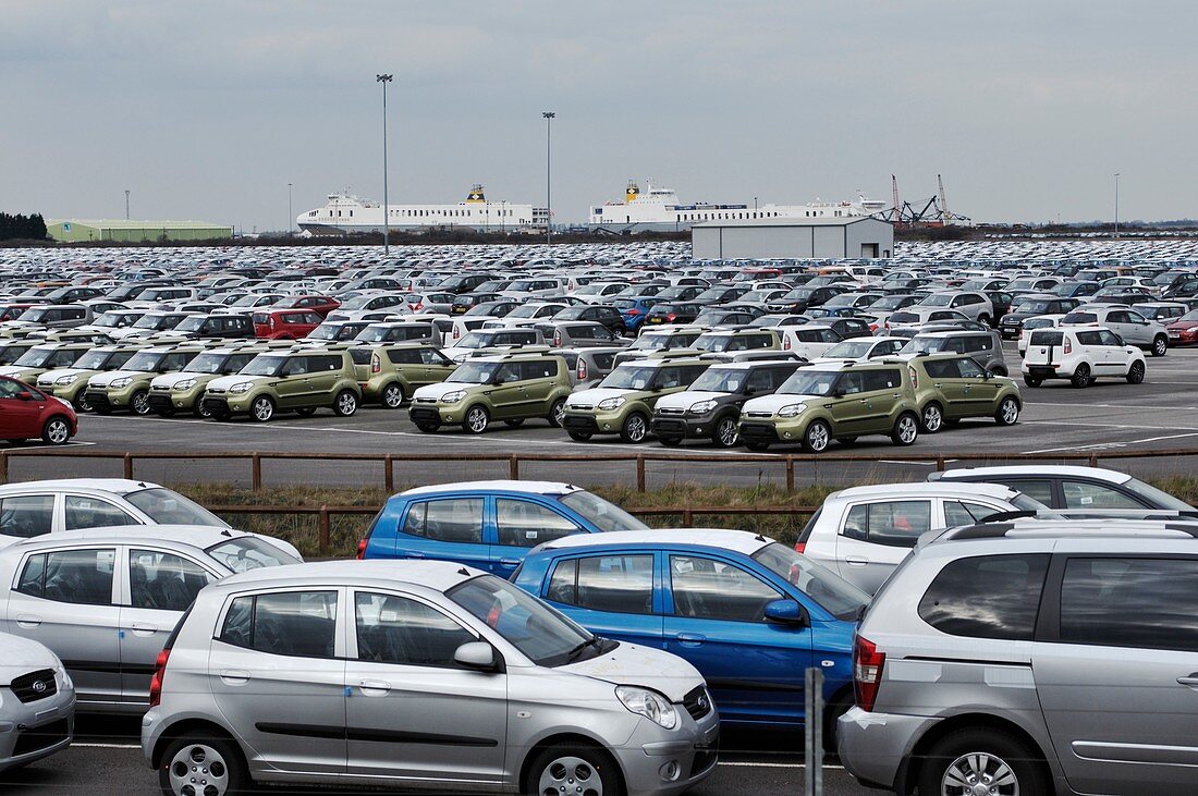 Imported cars at Killingholme docks