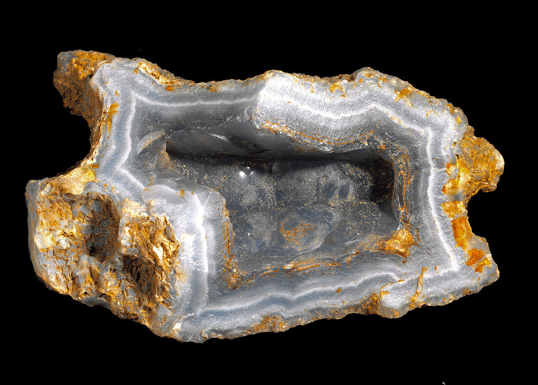 Agate mineral rock cross section