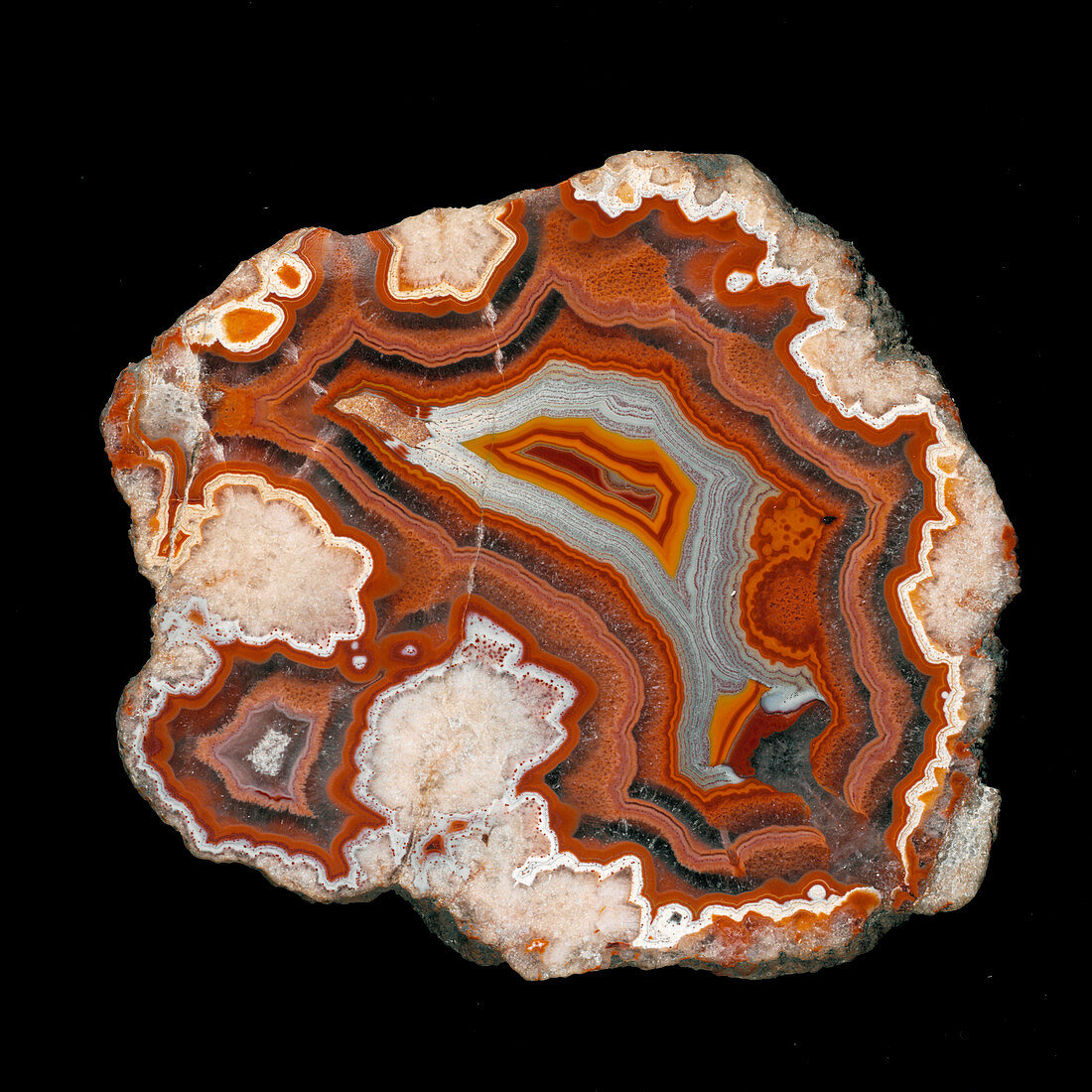 Agate silica crystals in stone