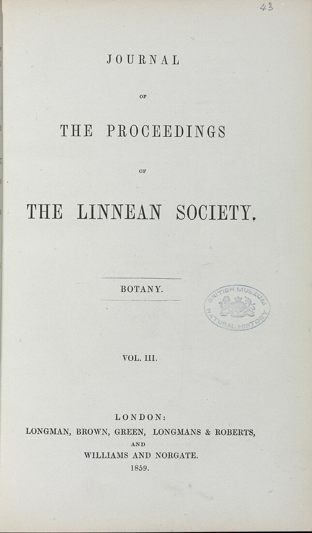 Linnean Society journal,1859